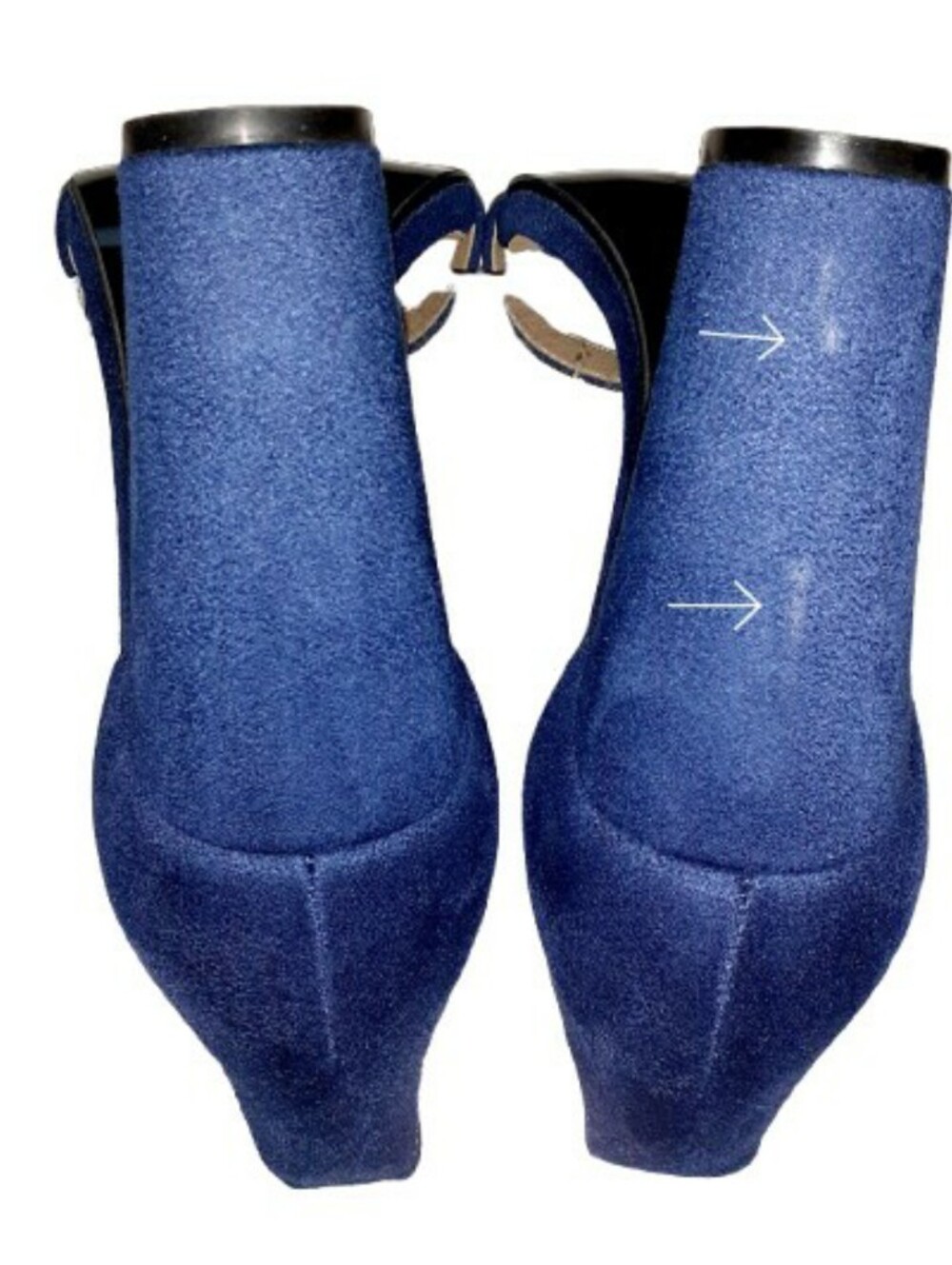 IDIFU Navy Blue Faux Suede Ankle Strap 4in Chunky Block Heel Sandals 9 - Picture 12 of 13